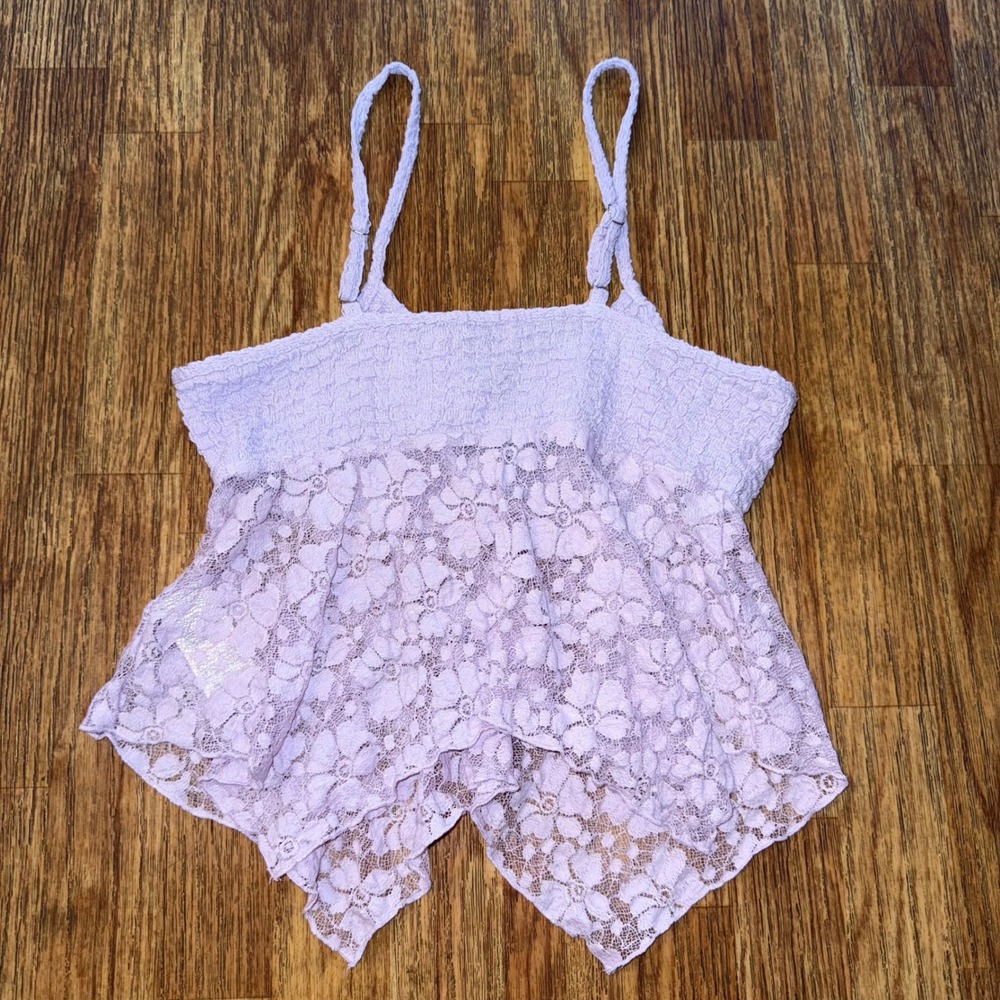Edikted Top Spaghetti Strap Lavender Lace Babydoll Cami S Y2K Style Fairy Grunge - Picture 5 of 9